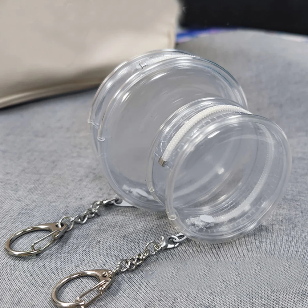 Round Clear Hanging Bag Applies 58mm/75mm Badge Double-sided Storage Bag With Fur Ball Badge Scratch Proof Display Pouch Plastic