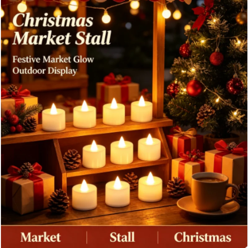 LED Tea Candles Lamp, Flameless Battery Powered Fake Candlestick, for Wedding Birthday Party Home Decoration Table Centerpiece