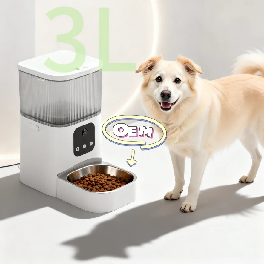 New Arrival Charge Love Silent Timer Smart Pet Feeder 3L Waterproof Portable Automatic Eating Detection Cat Dog Food Dispenser