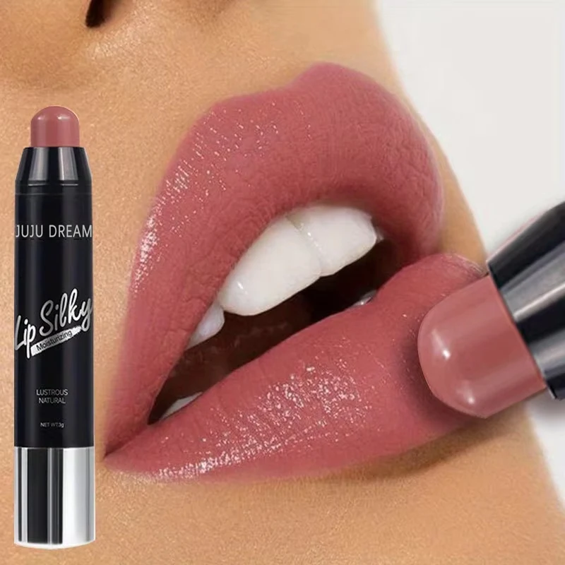 Batom labial hidratante e brilhante, vidro de brilho labial sólido, chá marrom avermelhado, de longa duração, ilumina seus lábios um cintilante