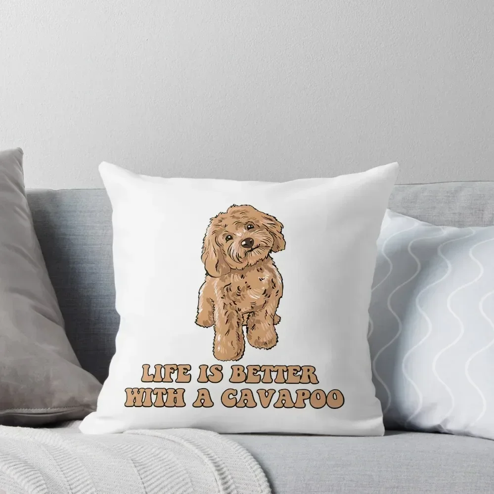 

Life Is Better With A Cavapoo - Cockapoo Lover Dog Throw Pillow Pillowcases For Pillows Marble Cushion Cover pillow