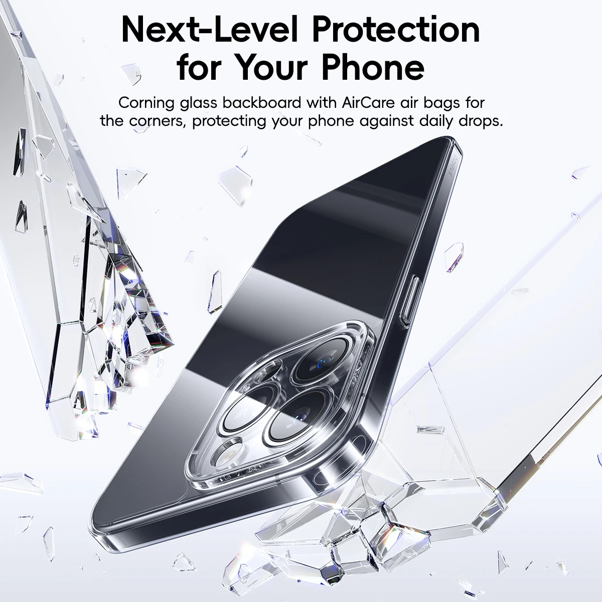 Etui ze szkła hartowanego Baseus do iPhone 17 16 Pro Max, przezroczyste, wytrzymałe etui z szkła Corning Gorilla Glass do iPhone 17 16 Pro Max — zdjęcie produktu 6