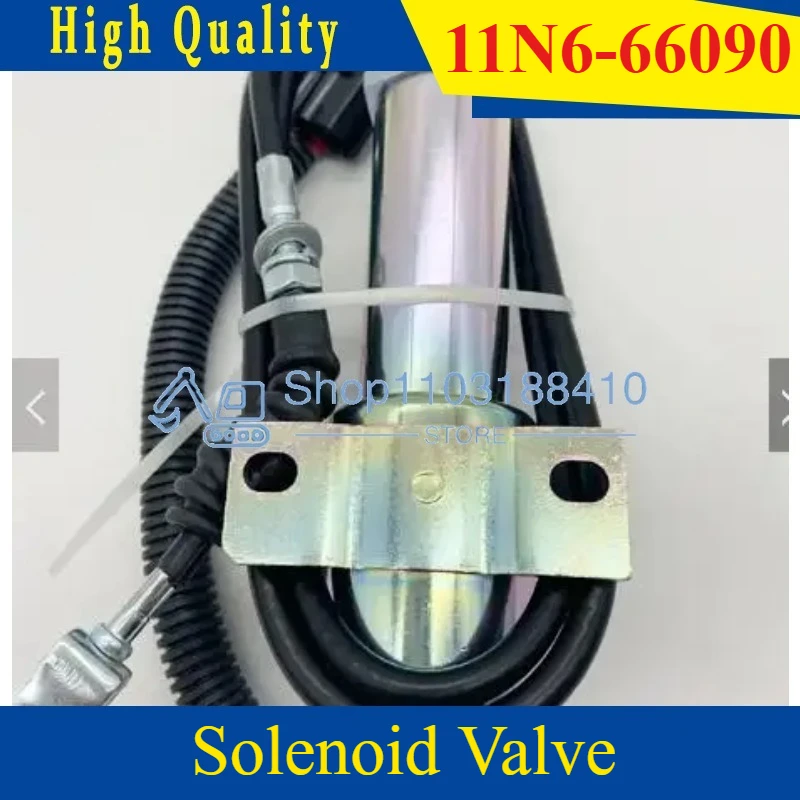 

11N6-666030-24 24V Flameout Solenoid Valve for Hyundai R210/215-9-7 Excavator 11N6-66090-24 shutdown shutoff Stop solenoid valve