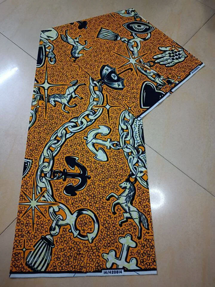 Nieuwste Afrikaanse Wax Prints Stof Gegarandeerd Echte Echte Wax Ankara Wax 6 Meter Afrikaanse 100% Katoenen Stof Voor Feestjurk