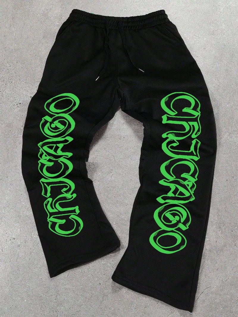 

Спортивные штаны High Street Хип-хоп Повседневные брюки Мужские Harajuku Y2K Негабаритные спортивные зимне-осенние супер красивые мужские прямые брюки