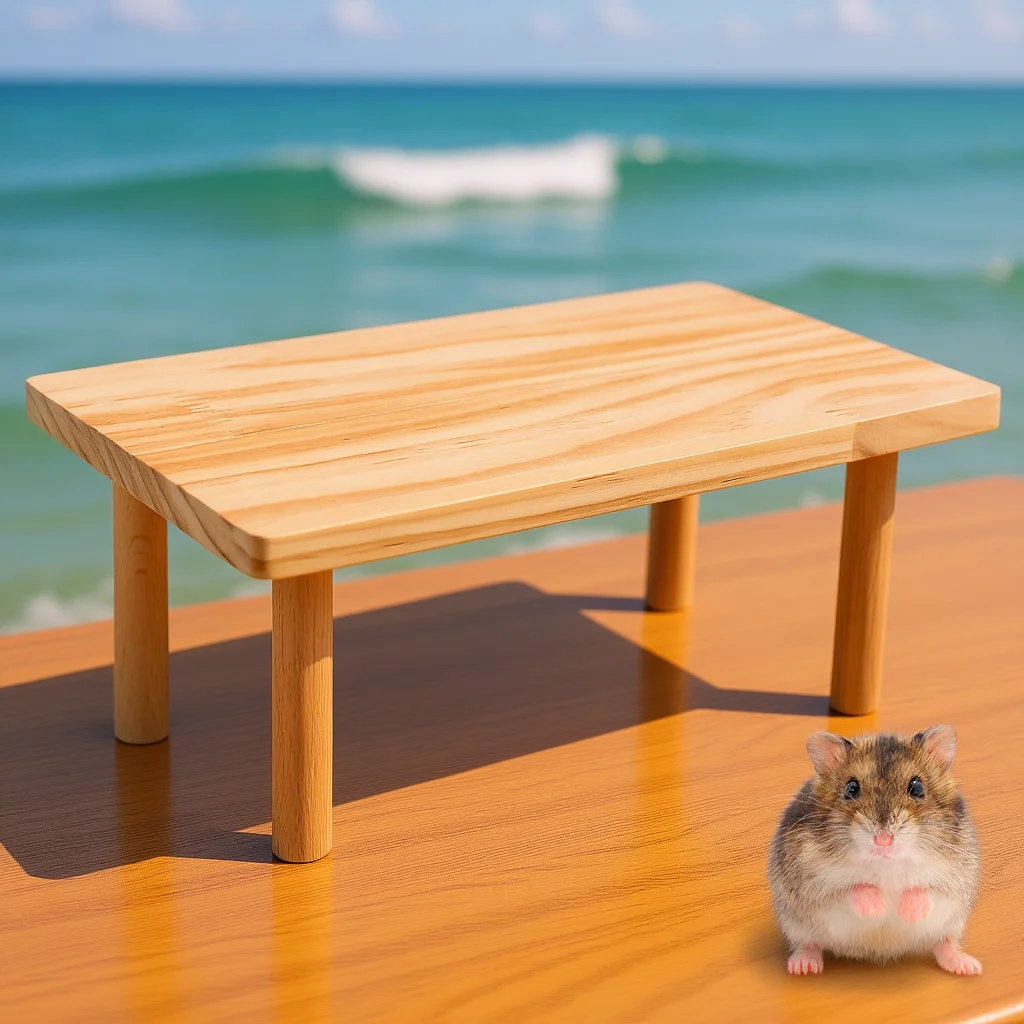 

Solid Wood Hamster Cage Platform Natural Wooden Play Stand for Small Pets Climbing Exercise Rest Spot Multiple Cage Accessories