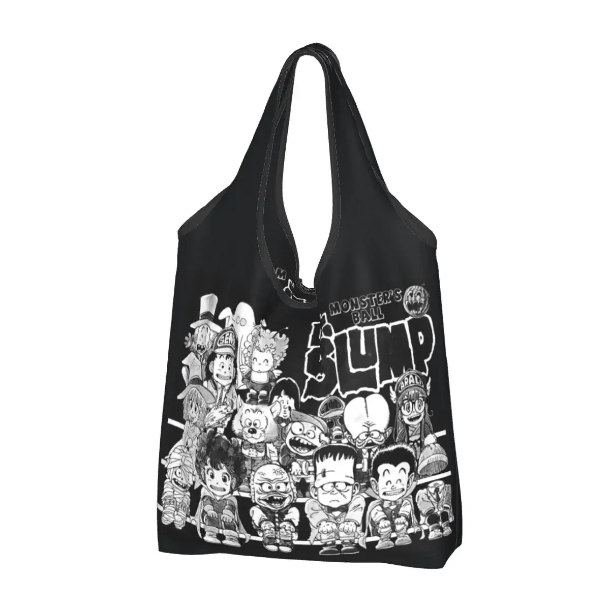 Tas Belanja Tote Portabel Arale Hoyoyo Gadis Robot Dr.Slump Lucu Tas Belanja Lipat Tas Tangan Kelontong Tas Bahu