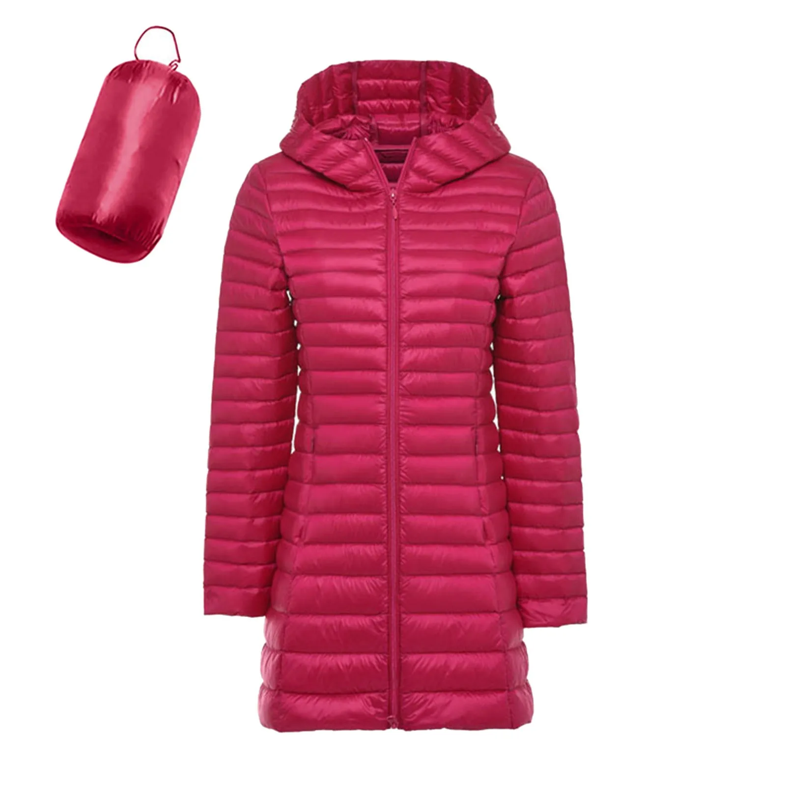 Women Long Warm Parka Coat With Hood Female Winter Outdoor Padded Cotton Clothes Ultralight Portable Outwear 2025