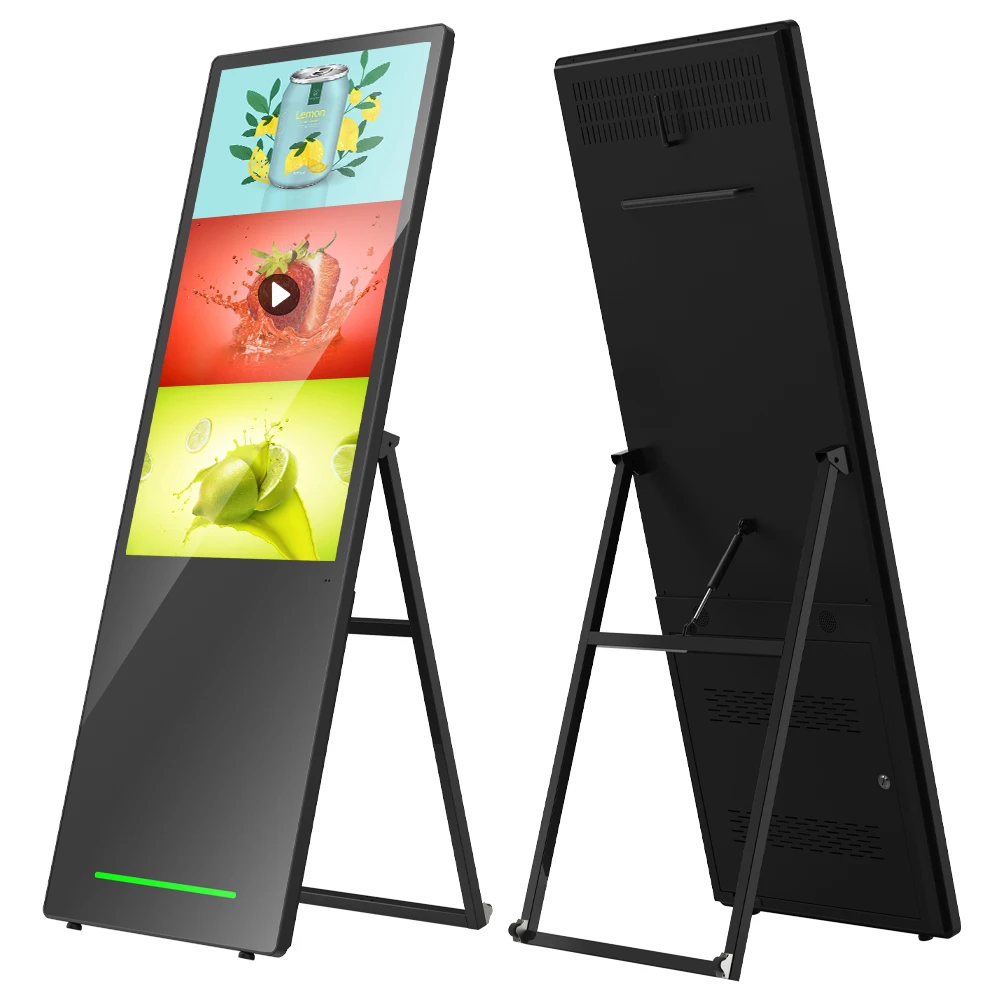 

55 Inch Indoor Capacitive Touch Android 12 Hours of Battery Life Portable Signage A Type Digital Poster for Retail Store