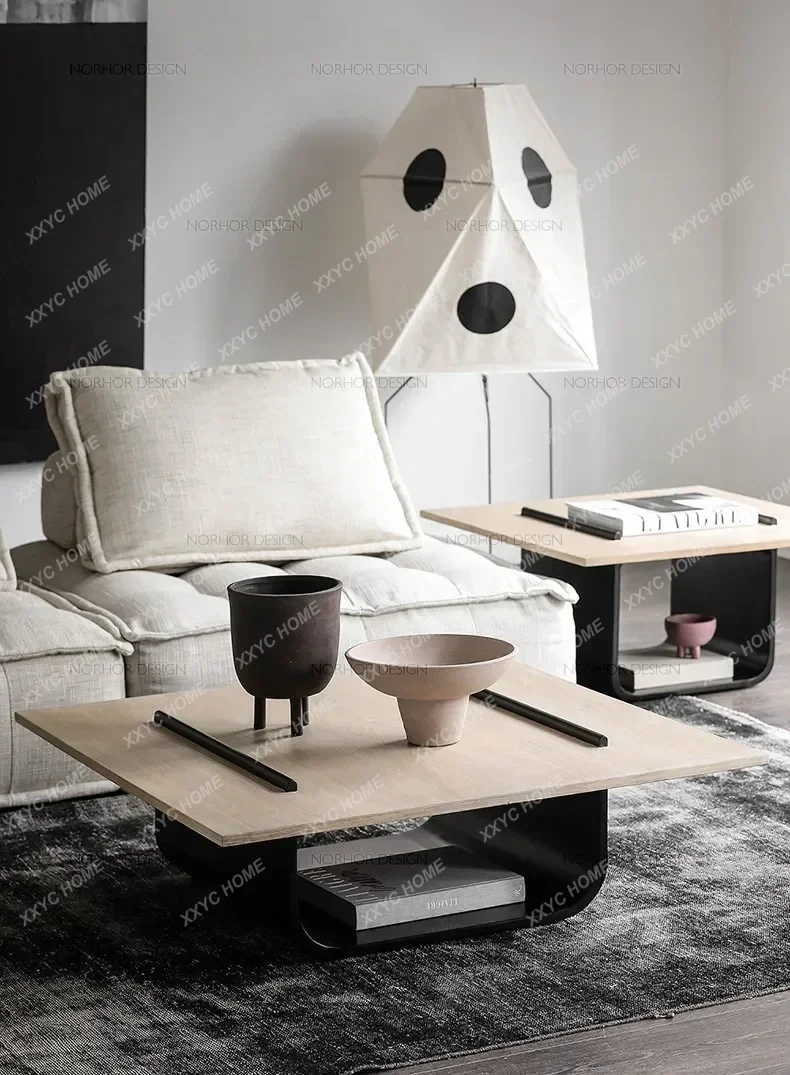 N Nordic Master Minimalist Creative Design Solid Wood Modern Coffee Table Square Living Room Side Table Corner Table