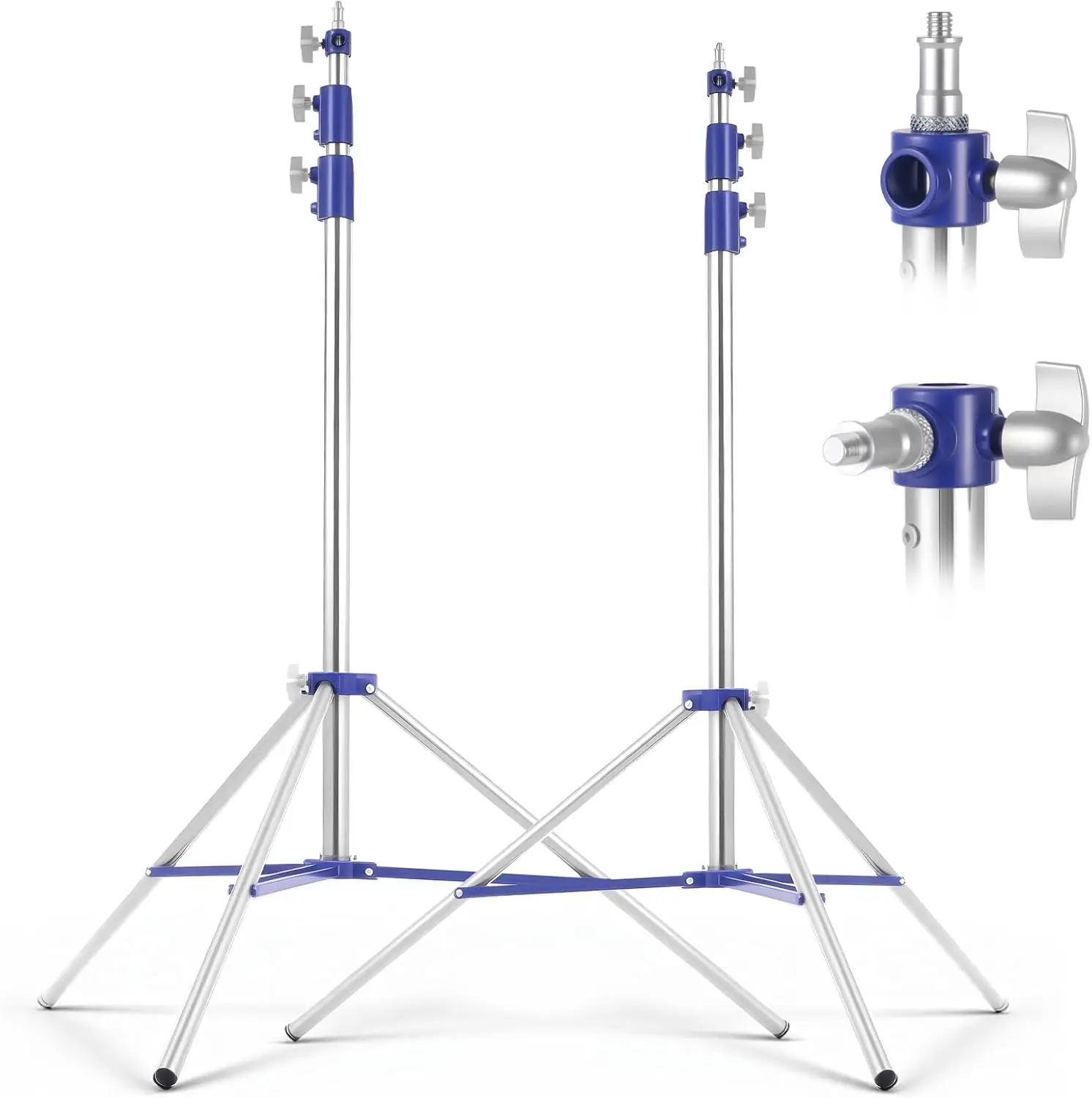 

Light Stand Photography 10.5ft/320cm, 2 Pack Heavy Duty Photography Tripod Stand with 1/4” to 3/8” Universal Screw, Ad