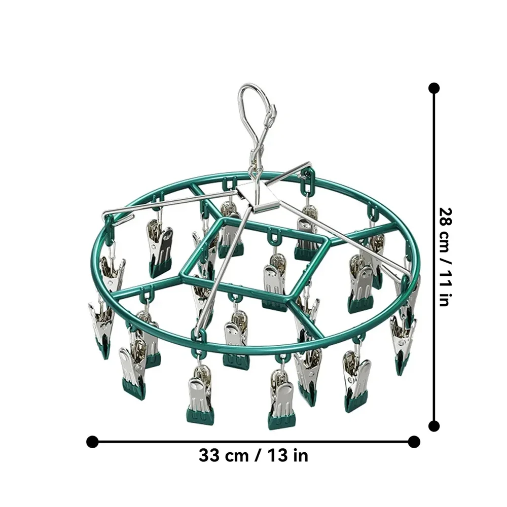 Colgador de secado de ropa de acero inoxidable, estante para ropa a prueba de viento, Clips para calcetines, toalla, sujetador, colgador de ropa