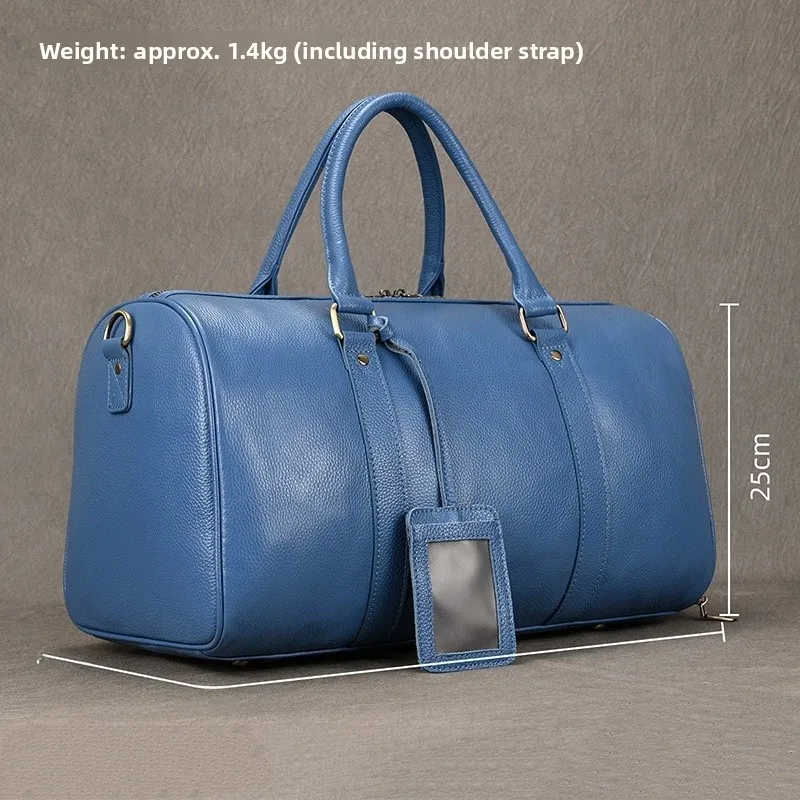 

Кожаная дорожная сумка для мужчин и женщин, большая сумка Capaci Fitn, красная, синяя, осенне-зимняя замша с ручкой, узор личи