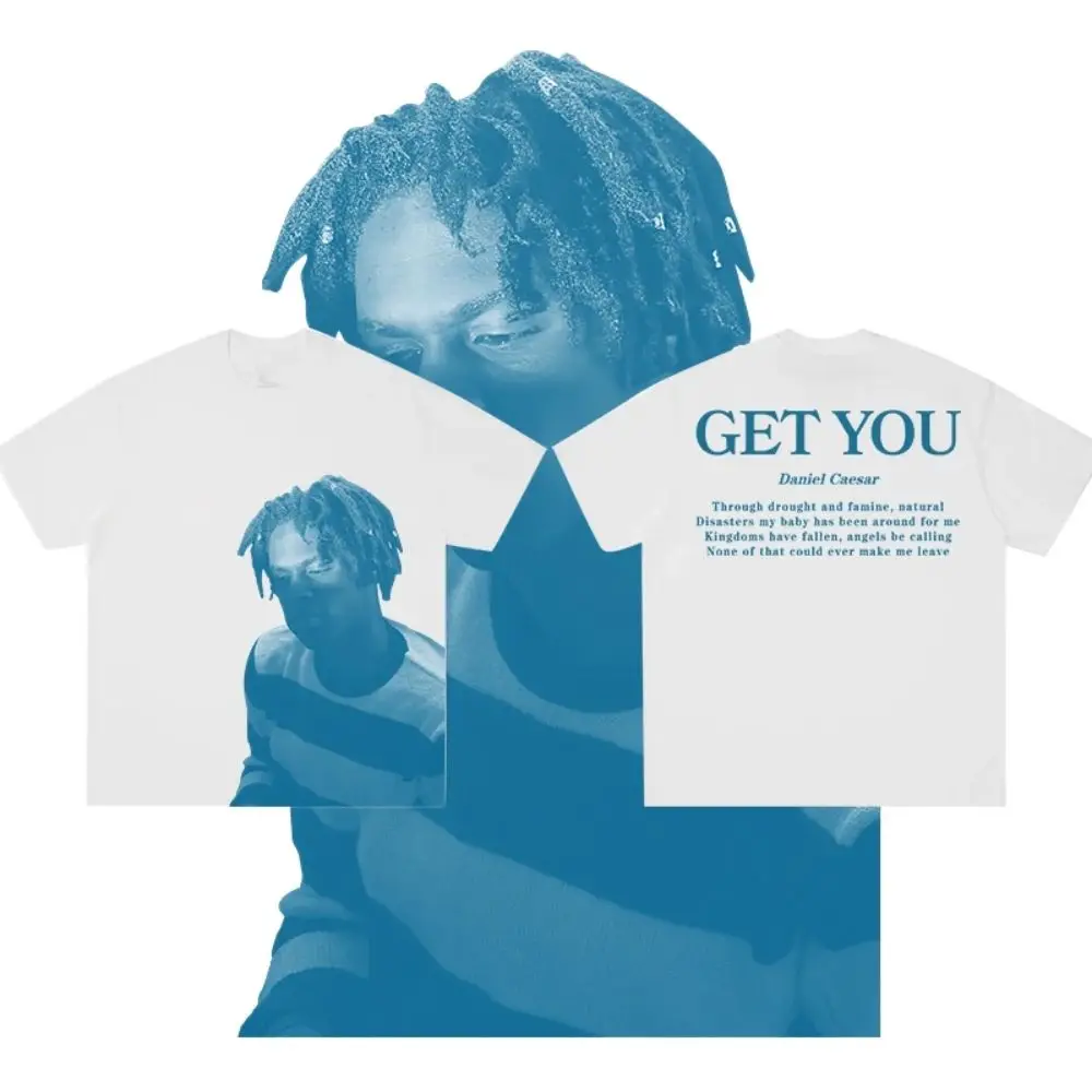 Camiseta Casual con Estampado Novedoso, Camiseta Gráfica de Daniel Caesar para Hombre, Camiseta de Algodón Casual Holgada Deportiva de Manga Corta, Camiseta Unisex de Talla Grande