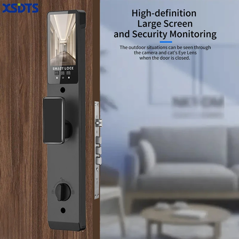 XSDTS K9 Wishome WiFi Smart Lock Modern Home Security : Fingerprint, Face, App, Password, Key & IC Card