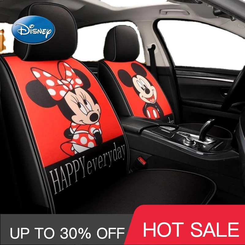 Disney Car Seat Cover Four Seasons Universal Cartoon Winnie the Pooh Fully Surrounded by Cute Linen GoddessStyle Car Accessories