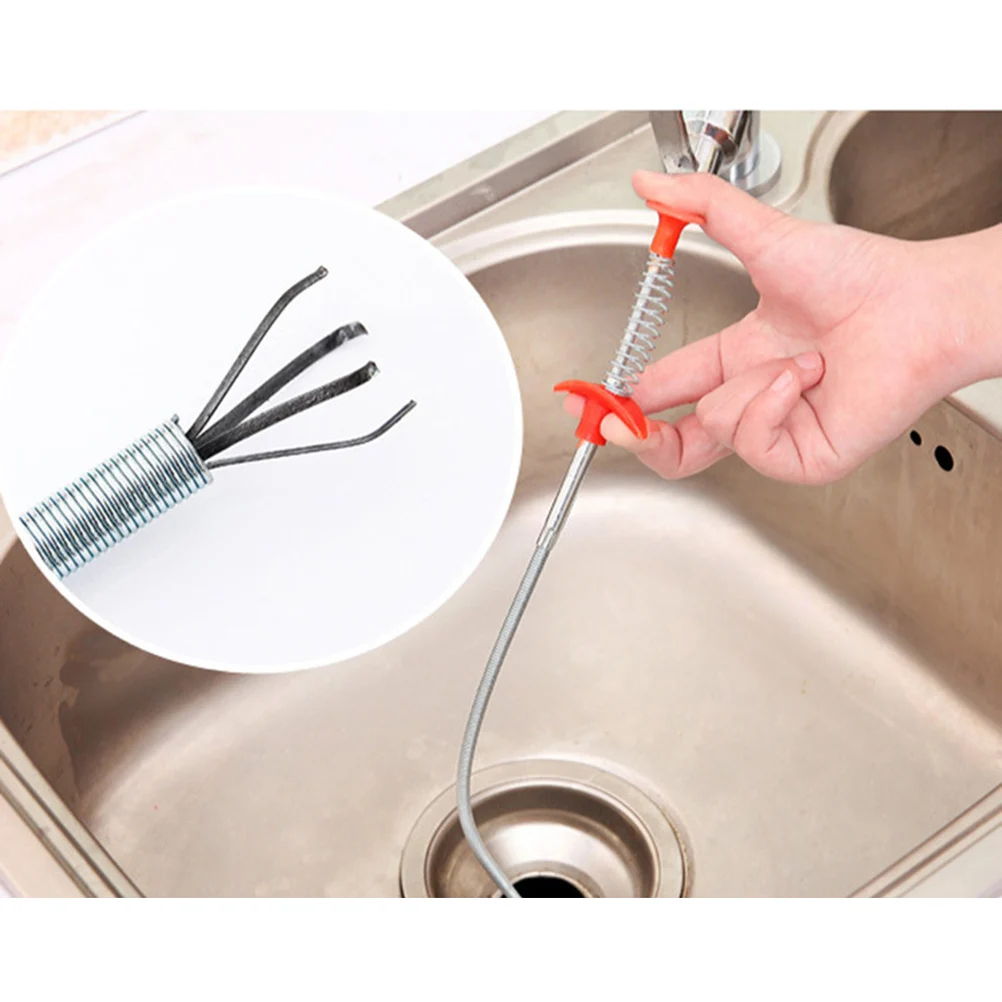 

Flexible 85cm Pipe Dredging Tool Spring Design Drain Cleaner Sticks Clog Remover Bottom Grip For Kitchen Sink Bathrooms