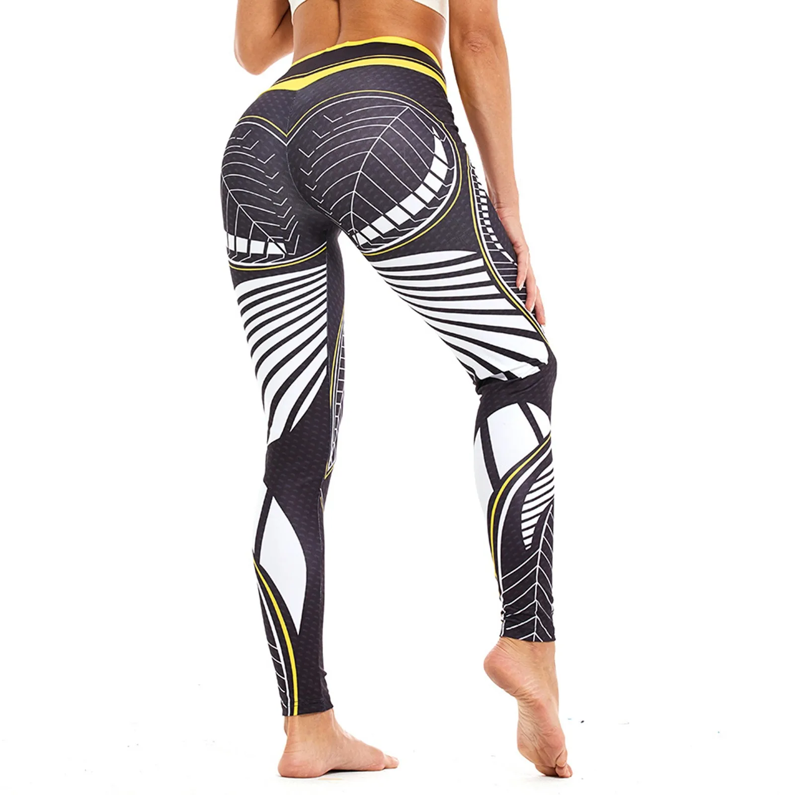 Women\'S Printed Hip Lift High Waist Color Fitness Running Leggings Ladies Sports Leggings Yoga Athletic Fitness Print Pants