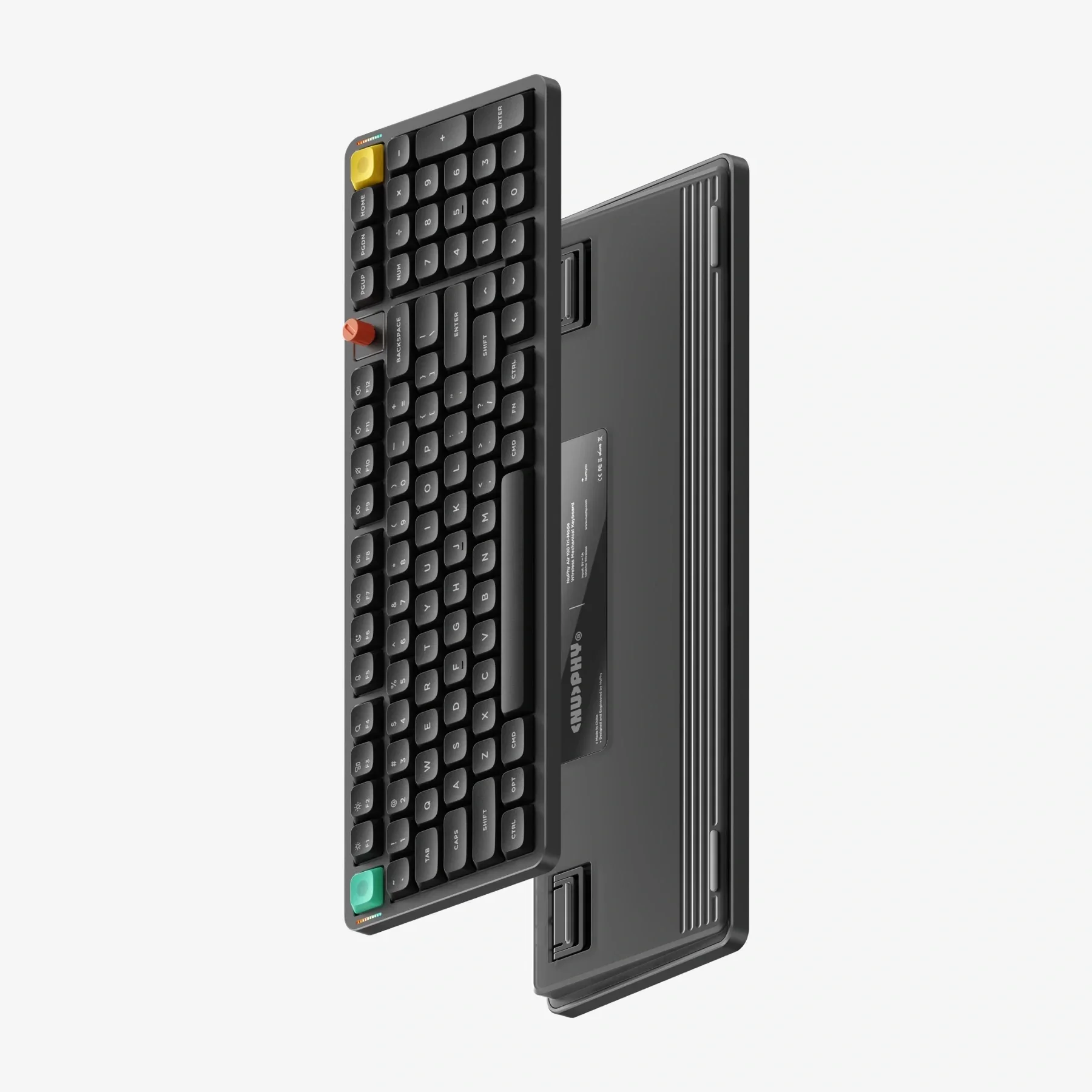 NuPhy Air100 V3 핫스왑 가능 블루투스 무선 기계식 키보드 100키 100% 커스텀 로우 프로파일 키보드 (노브, RGB 포함)