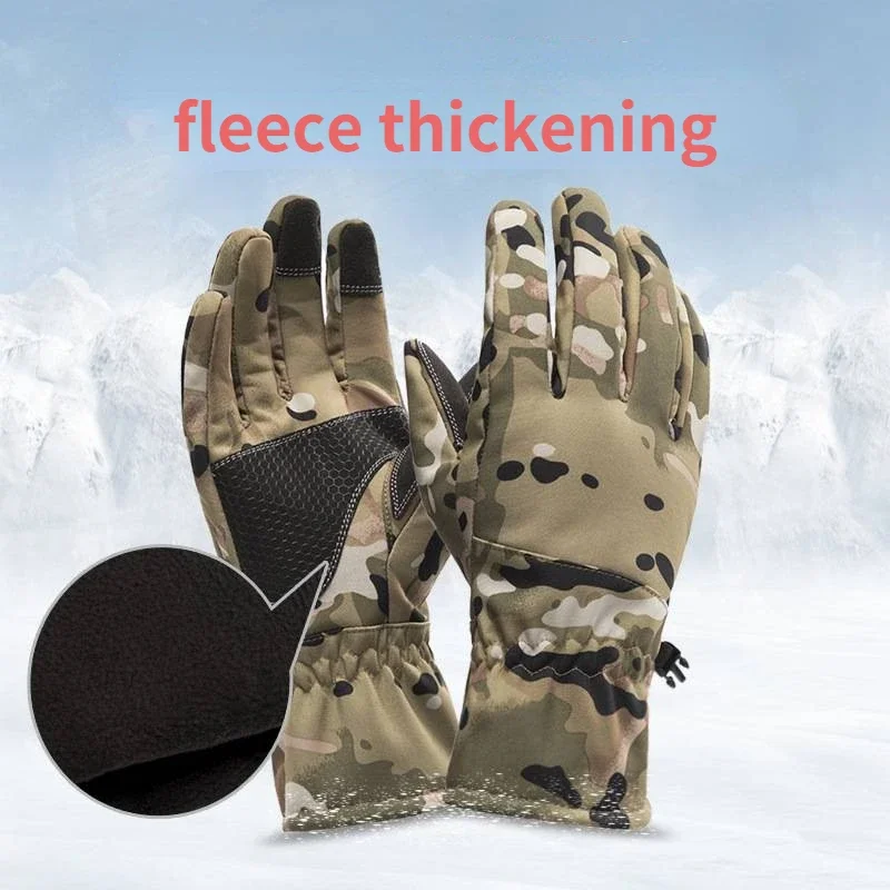 

New Winter Tactics Outdoors Camouflage Hunting Warm Non-Slip Fishing Gloves Waterproof Touch Screen Ski Camping Gloves