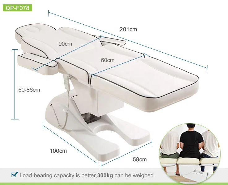 Attrezzature per parrucchieri mobili Spa lettino da massaggio elettrico bianco per salone di bellezza per il viso