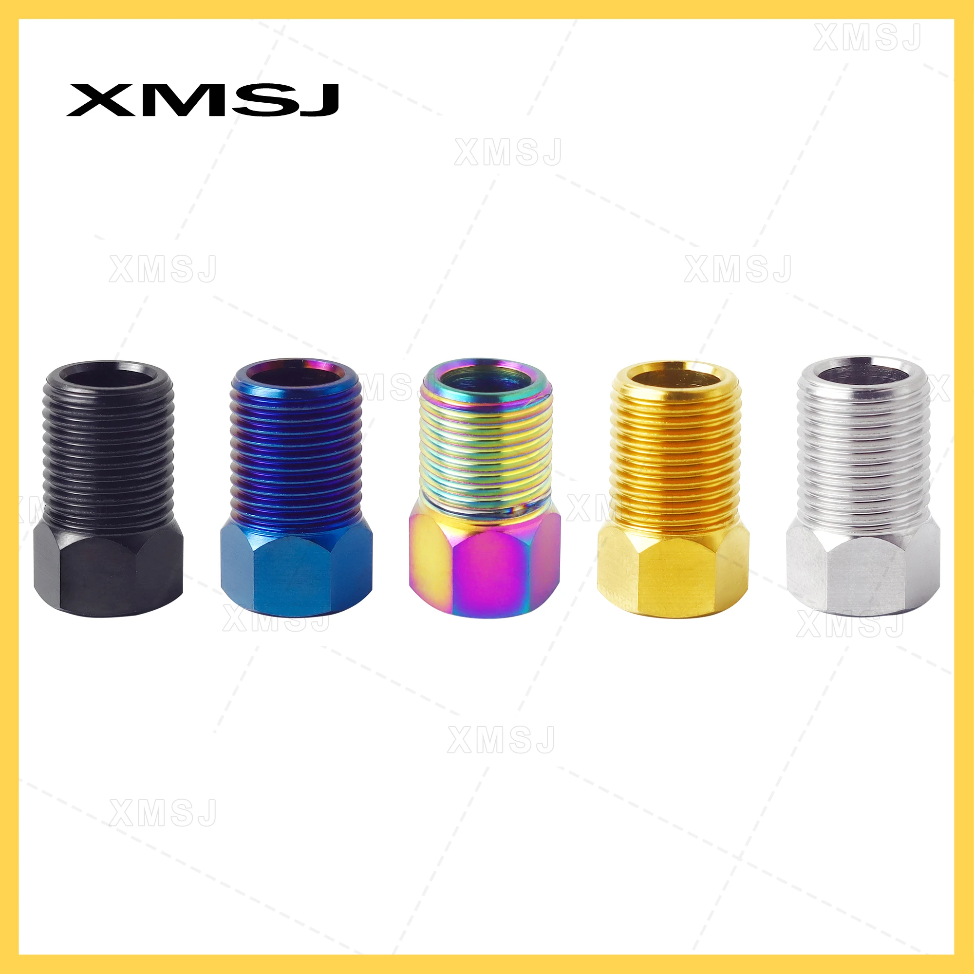 XMSJ M8 Bicycle Hydraulic Hose Titanium Bolt Disc Brake Oil Tube Connection Screw Brake Tubing Bolt  For-Shimano/A/VID/GUIDE