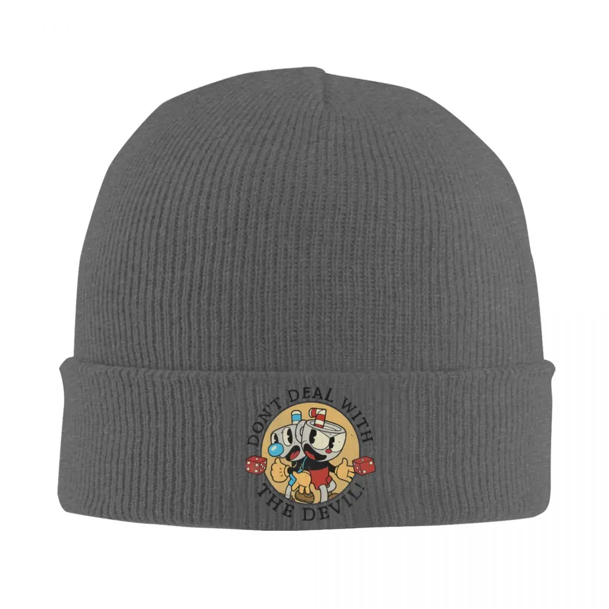 Don't Deal With The Devil The Cuphead Hats Autumn Winter Skullies Beanies Warm Game Anime Caps Female Male Knitted Caps