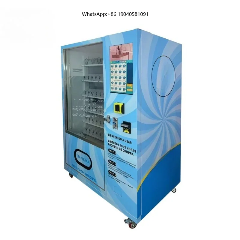 Combo Food and Water Refrigerated Vending Machine Smart Self Service Coin Qr Code Payment Vending Machine for Foods and Drinks