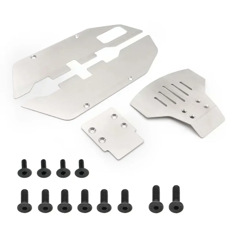 Rvs Voor en Achter Chassis Armor Protector voor Trxs Slash 2WD 1/10 RC Auto Upgrade Onderdelen Accessoires