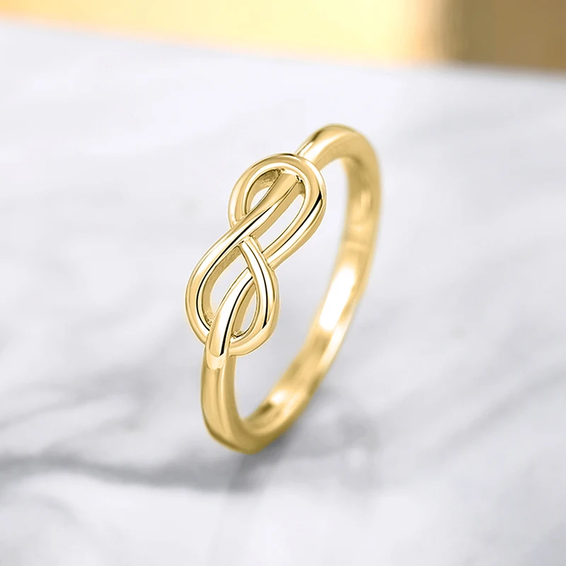 Huitan minimalist ischen Unendlichkeit Design Frauen Ringe Metallic-Stil modische weibliche Fingerringe Temperament vielseitige Schmuck Masse