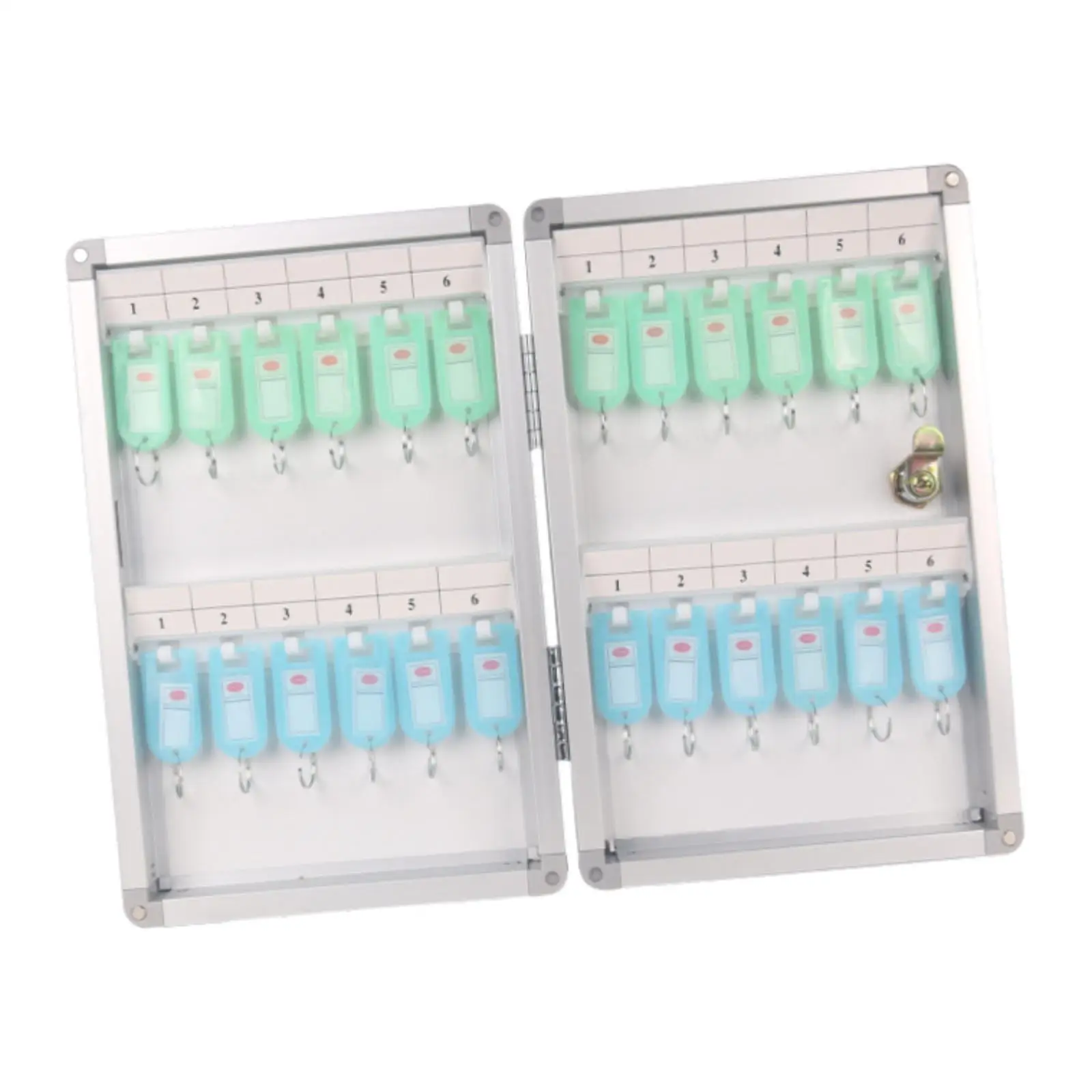 Key Storage Box Aluminum Alloy with Key Tag Labels Wall Mount Management Key Organizer Lockbox Holder for Hotels Car Office Key