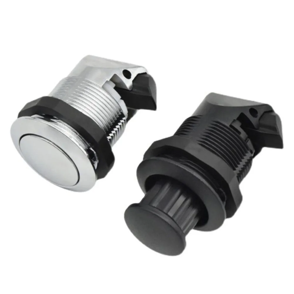 RV Door Latch Plastic Yacht Rotary Push Button Door Lock Cupboard Chassis Button Lock Home Cabinet Drawer Latches Hardware