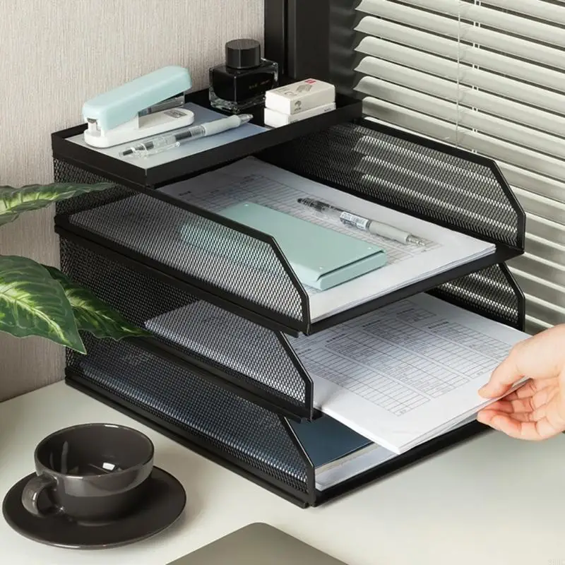 

3/4 Tiers Paper Storage Letter Tray File Holders Desk Filing Trays 896C