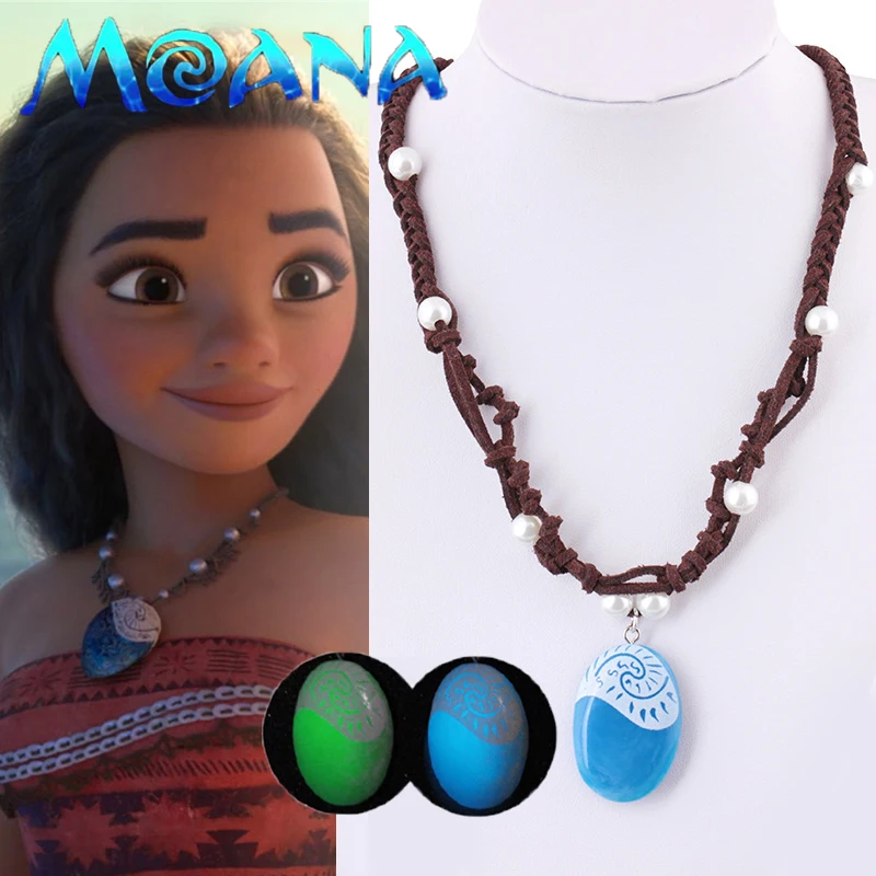 Disney Anime Moana Necklace Kawaii Ocean Legend Moana Necklace Cartoon Cosplay Accessories Girl Necklace Children Gifts