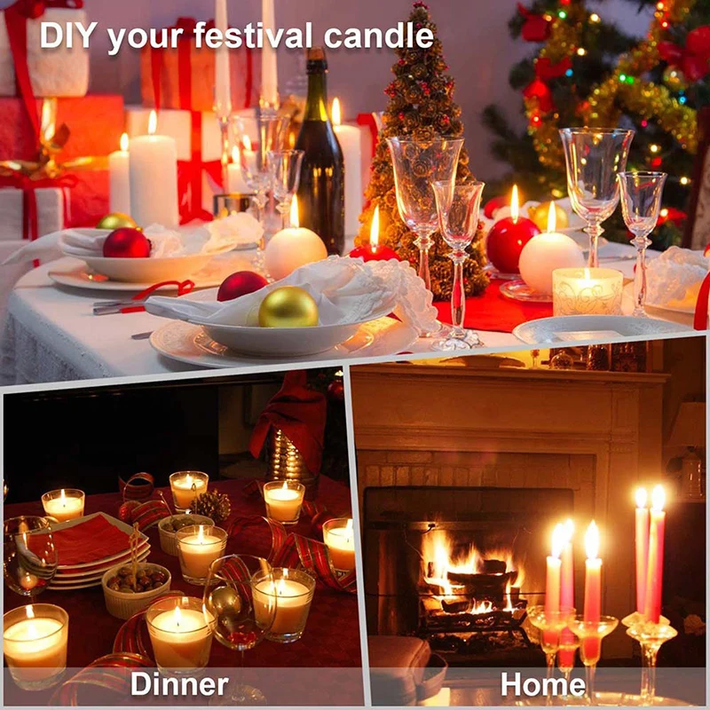 Candle Making Kits Candle Making Supplies Handmade Scented Art Candles Wax Melting Material Kits Wax Wicks Wax Pot Thermometers