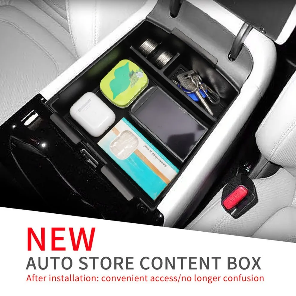 Car Armrest Storage Box For Hyundai For TUCSON 2025 ABS 19.3*17.6*6cm Car Organizer With Anti-Slip Base Waterproof Stress view 4