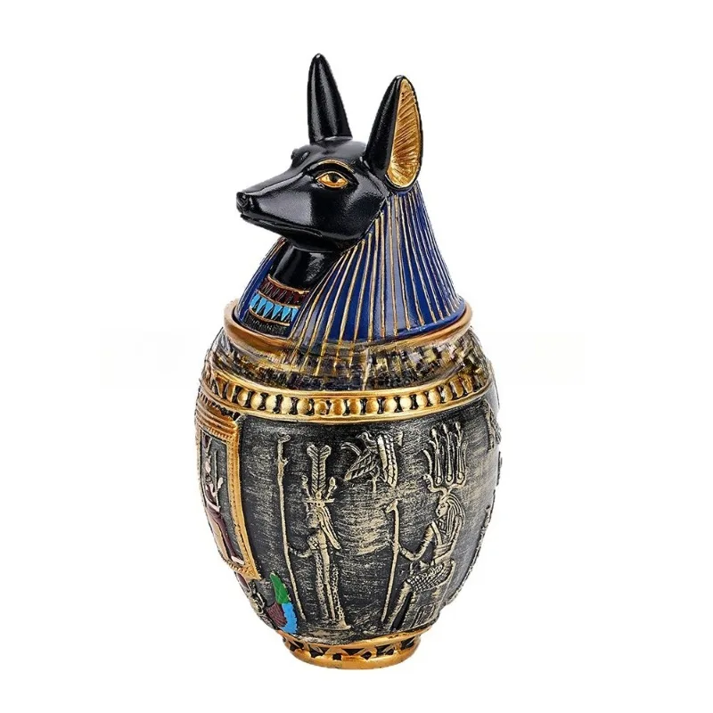Ancient Pharaoh Style Pet Memorial Urn Guardian Dog Cat Ashes Urn Resin Statue Decorative Cremation Keepsake Ornament