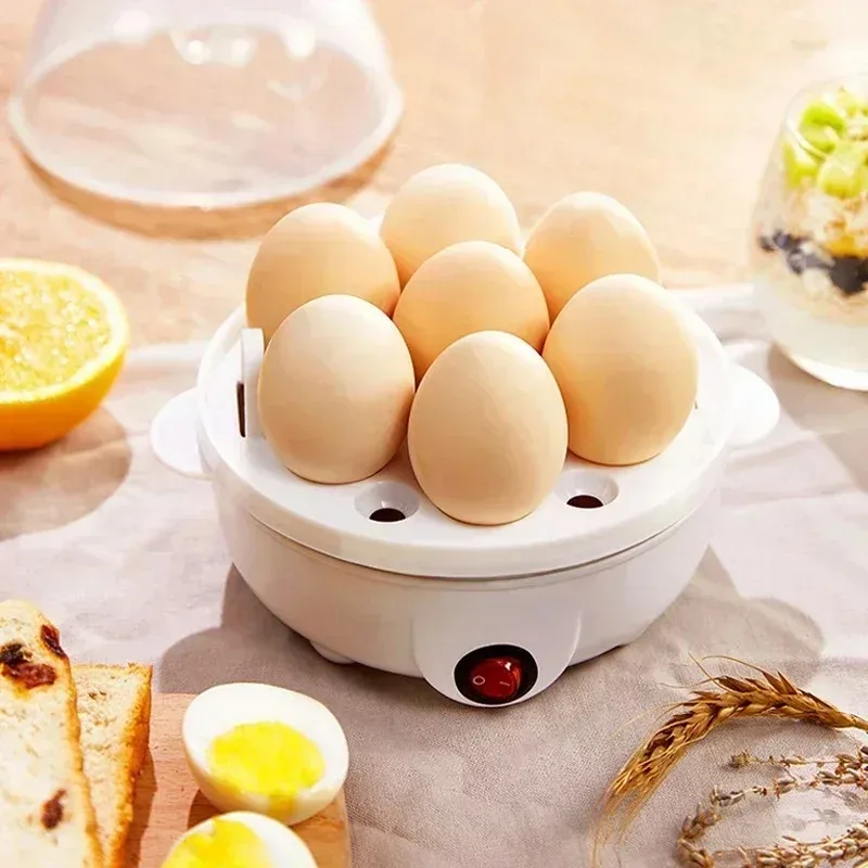 Double Layer Electric Egg Cooker Steamer for Boiling Poaching Steaming Eggs & Veggies Compact Breakfast Appliance