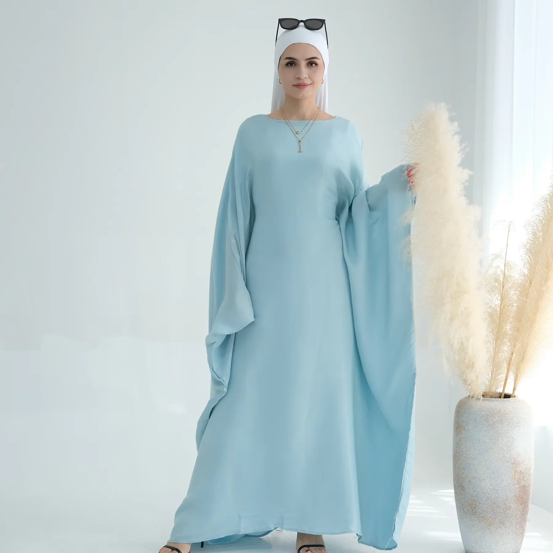 

Модное блестящее мусульманское платье Абая Джеллаба Дубай, женский кафтан, халат ислам Джалабия Ид Kebaya Ramadan Турция, кафтан Femme Vestidos