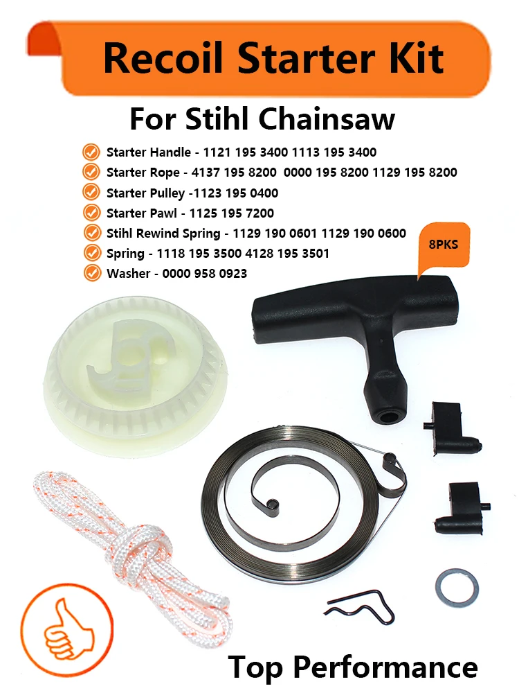 Starter Griff Seil Pulley Frühling Sperrklinke Für Stihl MS180 MS181 MS190 MS190T MS191 MS191T MS200 MS200T MS210 MS211 MS230 MS250 – Detail 1