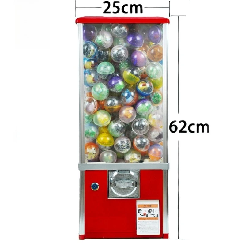 Red toy coin vending machine filling toy capsule bouncing ball game vending machine
