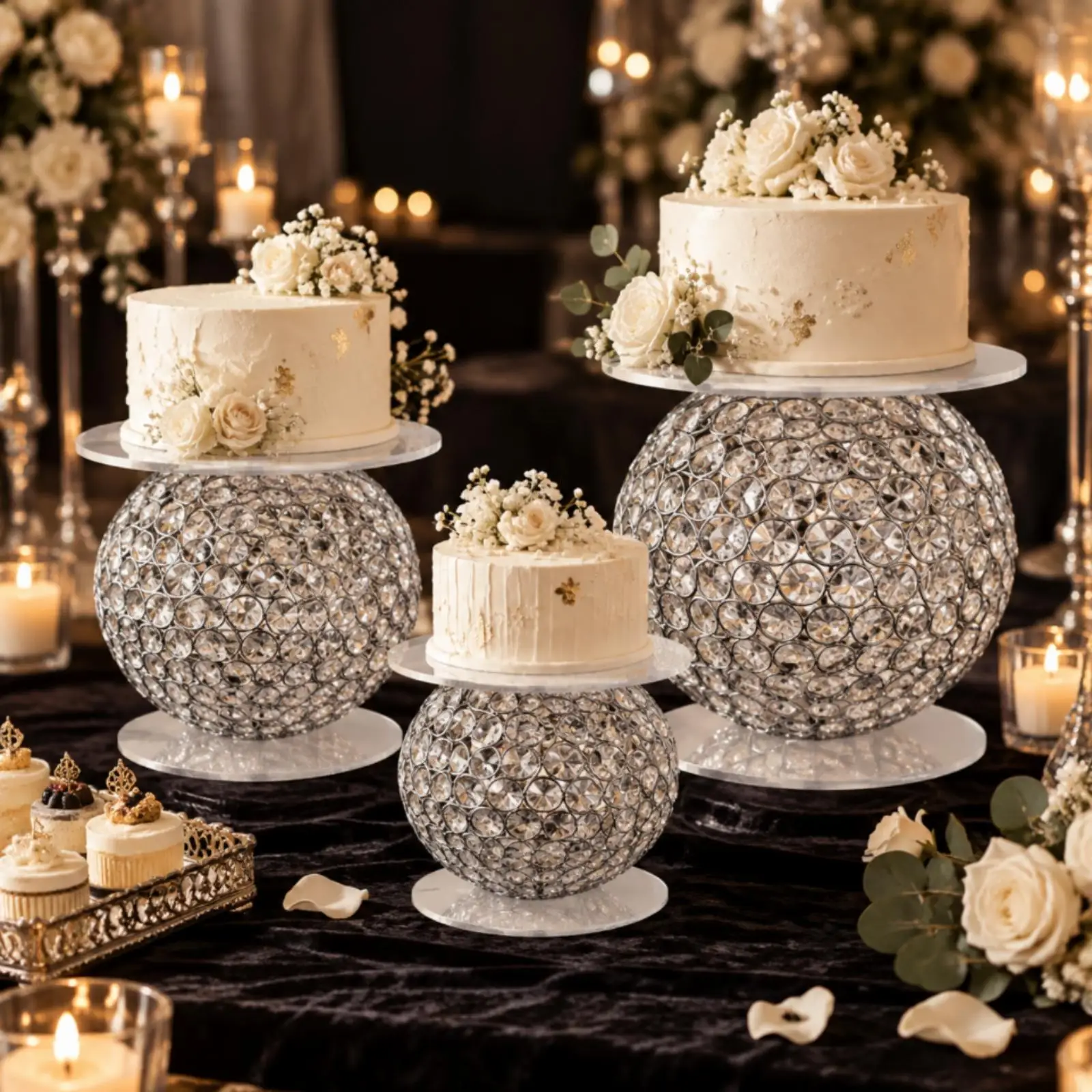 Decorative Cake Display Stand Metal Dessert Holder for Party Table Setup and Celebration Centerpiece