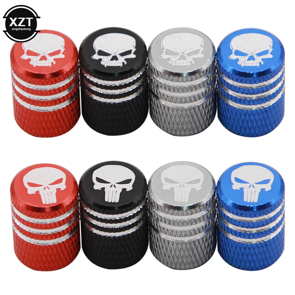 4pcs Aluminum Alloy Valve Caps Wheel Valve Cap Auto Tyre Air Valve Stem Caps Dust Cover for Bike Car Vehicles Styling