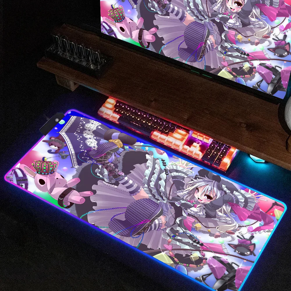 Flandre Scarlet HD printing 1000x500x4 XXL mouse pad RGB backlight mouse pad computer desktop accessories large sizes mouse pad
