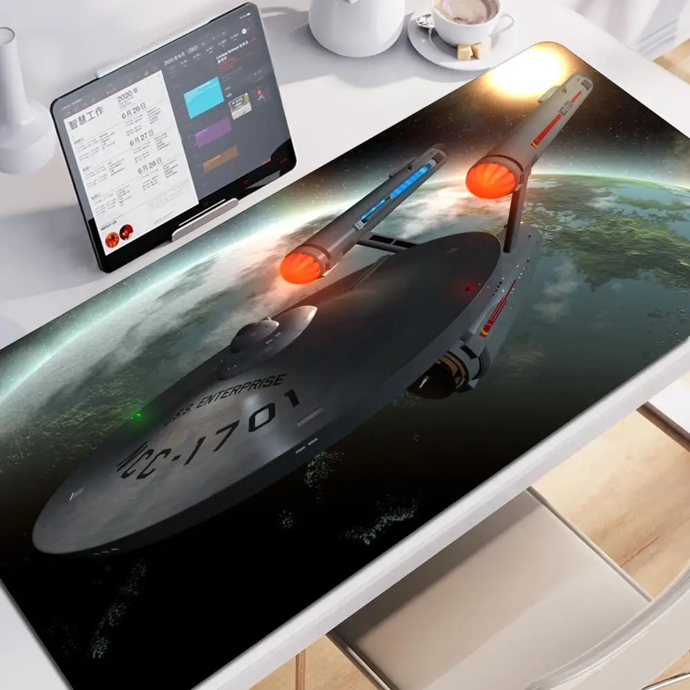 Large Rubber Mouse Pad Gaming Accessories Office Gamer Keyboard Sci Fi Outer Space Desk Mat Non-Slip Laptop Star Trek Mousepad