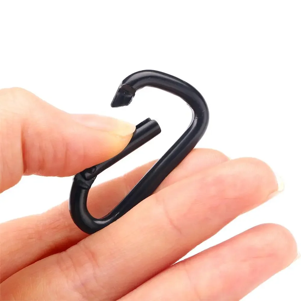 Practical 3pcs/6pcs/10pcs Black Backpack Aluminum Alloy Key Ring Keychain Hanging Buckle Hook Carabiner