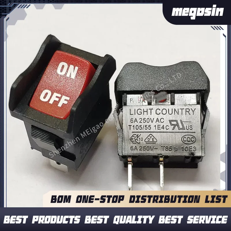 1~5pcs/lot R19A model switch with anti-touch feature red printed ON/OFF indicator 15X21MM 6A 250V