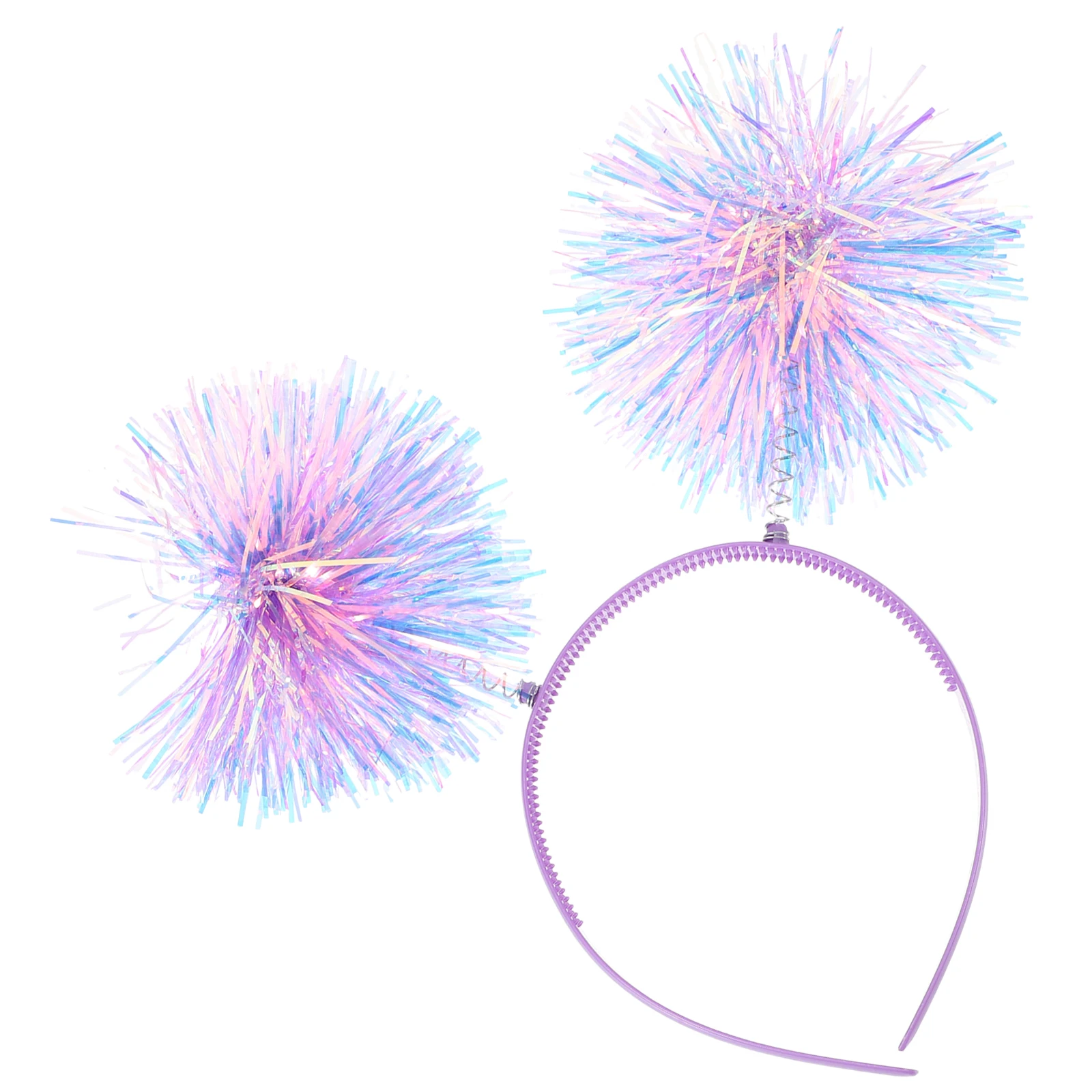 

Bright Skein Ball Purple Glitter Hair Accessories Birthday Party Women Girls Photo Prop Pom Pom Headband Spring