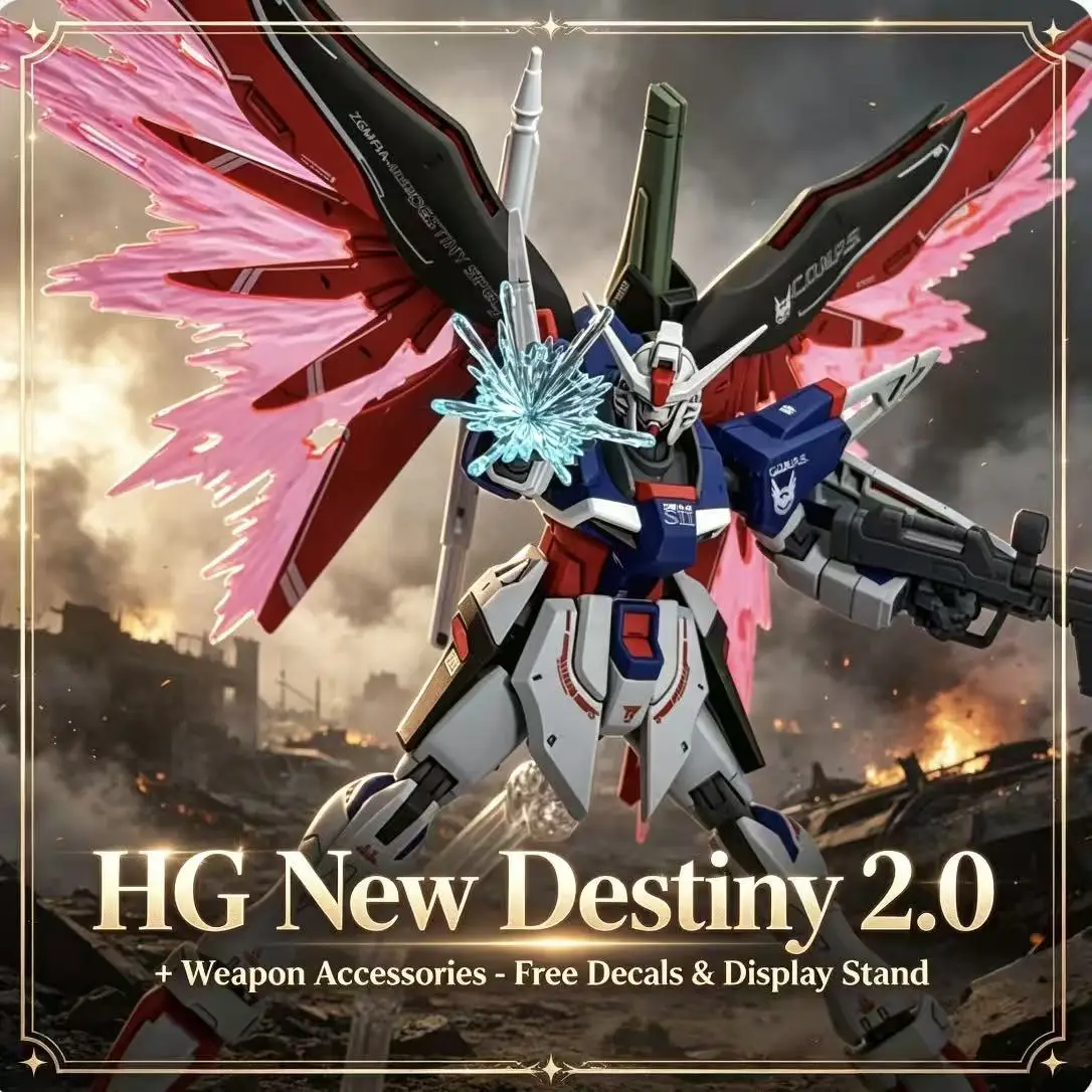 224 HG 1/144 Destiny Spec II Final Battle Image Color Assembly Model Kit Seed Action Figure Deep Blue Armor Toy Boy Gift
