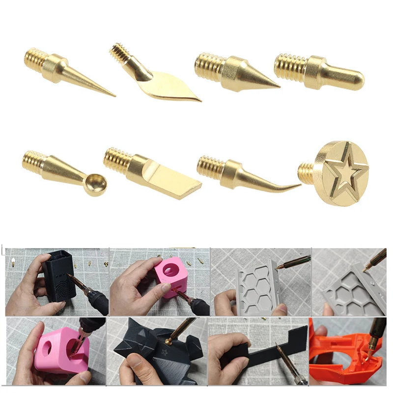 9pcs/set Heat Insertion Tool for Voron 2.4/MK4 Brass Hot Melt Inset Iron Tip Heat Insertion Nuts 3D Printing Parts